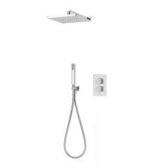 Aqualisa Dream Concealed Thermostatic Mixer Shower Dual Outlet With Hand Shower & Wall Fixeded Head - Square - DRMDCV2.HSFW.SQR