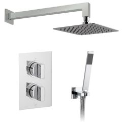 Vado DX Notion Thermostatic 2 Handle 2 Oulet Concealed Mixer Shower With Shower Kit + Fixed Head - DX-172251-NOT-CP
