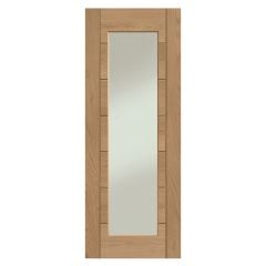XL Joinery Palermo Essential 1 Oak Internal Door with Clear Glass - EGOPAL1L32