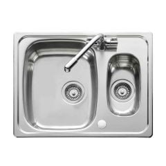 Leisure Euroline 1.5 Bowl Inset Kitchen Sink - Polished Stainless Steel - EL650/