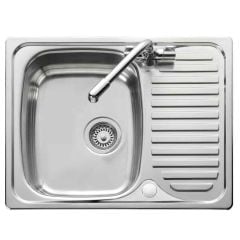 Leisure Euroline 1 Bowl 647x508mm Inset Kitchen Sink with Reversible Drainer - EL6501/NC