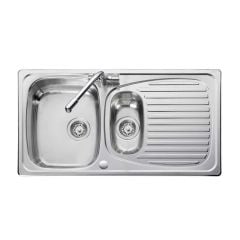 Leisure Euroline 1.5 Bowl Inset Kitchen Sink with Reversible Drainer - Polished Stainless Steel - EL950289/