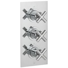 Vado Elements 2 Outlet 3 Handle Thermostatic Shower Valve Wall Mounted - Chrome - ELE-128D/2-C/P