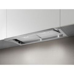 Elica Lever 60cm Telescopic Cooker Hood - Stainless Steel - Mounted Front View