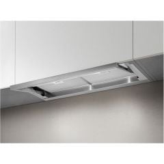 Elica Lever 90cm Telescopic Cooker Hood - Stainless Steel -  Mounted Front View