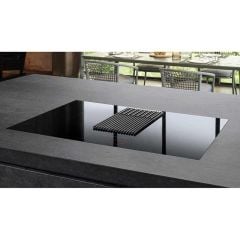 Elica NikolaTesla Libra 85cm Induction Hob (Ducting) - Black - Counter Top Mounted Front Side View