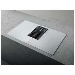 Elica NikolaTesla Libra 85cm Induction Hob (Ducting) - White - Counter Top Installed Front Top View