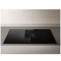 Elica NikolaTesla Prime 85cm Venting Induction Hob (Recirculating) - Black - Counter Top Installed Front View