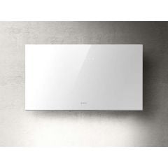 Elica Plat 80cm Chimney Cooker Hood - White Glass - Wall Mounted Front View