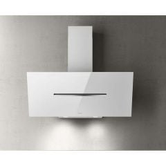 Elica Shy 90cm Chimney Cooker Hood - White Glass - Wall Mounted Front View