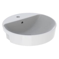 Geberit Variform 500mm Round Semi-Recessed Basin 1 Taphole With Visible Overflow - 500.782.01.2