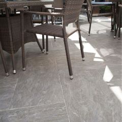 Global Stone Mixed Size Series Porcelain Paving Slab Single Size Pack 600 x 1200 x 20mm - Pack of 1 - Oyster - OYPE6012S