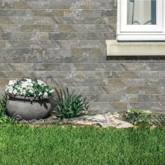 Global Stone Porcelain Wall Cladding Single Size 34 Pack 75x385mm Zinc KEZI7538