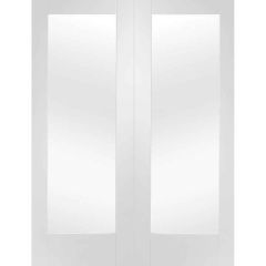 XL Joinery Pattern 10 Internal White Primed Fire Door with Clear Glass 2032x813x44mm - GWPP1032C-FD