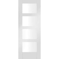 XL Joinery Shaker Internal White Primed Fire Door with Clear Glass 1981x686x44mm - GWPSHA4L27-FD