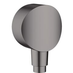 hansgrohe FixFit S Shower Wall Outlet with Non-Return Valve - Brushed Black Chrome - 26453340