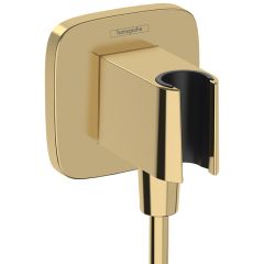 hansgrohe FixFit Q Shower Wall Outlet with Shower Holder - Polished Gold-Optic - 26887990