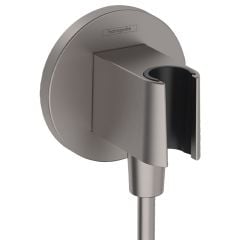 hansgrohe FixFit S Shower Wall Outlet with Shower Holder - Brushed Black Chrome - 26888340