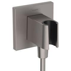 hansgrohe FixFit E Shower Wall Outlet with Shower Holder - Brushed Black Chrome - 26889340