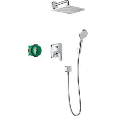 hansgrohe Crometta E Shower System 240 1jet With Single Lever Mixer - Chrome - 27957000