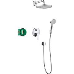 hansgrohe Crometta S Shower System 240 1jet With Single Lever Mixer - Chrome - 27958000