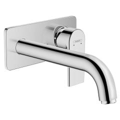 hansgrohe Vernis Shape Wall Mounted EcoSmart Basin Mixer Tap With 20.7cm Spout - Chrome - 71578000
