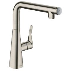 hansgrohe Metris Select M71 Single Lever Kitchen Mixer Tap 260 Single Spray Mode - Stainless Steel - 14847800