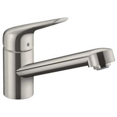 hansgrohe Focus M42 Single Lever Kitchen Mixer Tap 100 Single Spray Mode - Stainless Steel - 71808800