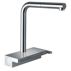 hansgrohe Aquno Select M81 Single Lever Kitchen Mixer Tap 250 With Pull-Out Spray 2 Spray Modes - Chrome - 73836000