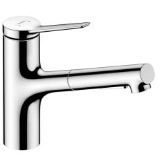 hansgrohe Zesis M33 Single Lever Kitchen Mixer Tap 150 With Pull-Out Spray 2Jet - Chrome - 74800000