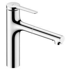 hansgrohe Zesis M33 Single Lever Kitchen Mixer Tap 160 With Pull-Out Spray 2Jet Sbox Lite - Chrome - 74804000
