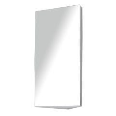 HOMCOM Stainless Steel Wall Mounted Bathroom Corner Mirror Storage Cabinet with Single Door - Silver - 02-0551 - Clean