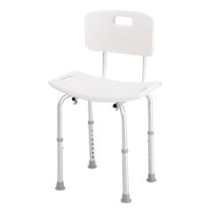 HOMCOM Adjustable Bath Shower Chair for Elderly with Drainage Holes & Suction Pads - Cream White - 72-0008 - Clean