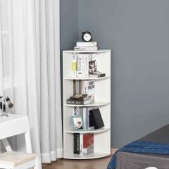 HOMCOM 395mm Corner Bookshelf - White - 836-090WT - Lifestyle