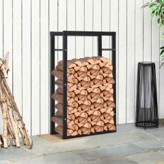 HOMCOM Firewood Log Holder 600mm - Black - 820-146