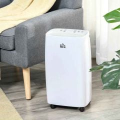 HOMCOM 12L Portable Dehumidifier with 24h Timer - White - 821-010V70WT