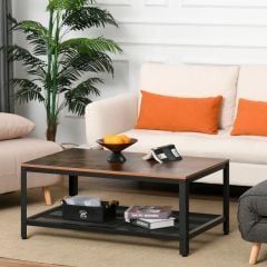 HOMCOM 106cm Coffee Table - Rustic Brown