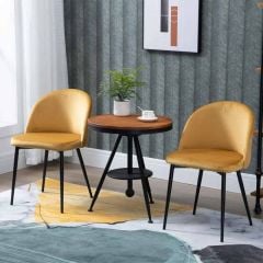 HOMCOM Contemporary Dining Chairs Set of 2 - 490mm - Yellow - 835-139V70LR