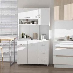 HOMCOM Open Counter Freestanding Kitchen Cabinets - White - 835-242