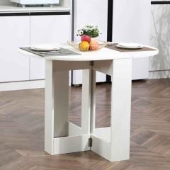 HOMCOM Extendable Dining Table Space Saving - 1040mm - White - 835-319