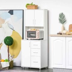 HOMCOM Modern Kitchen Cabinets with Storage - White - 835-341WT