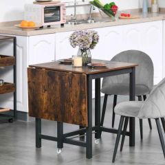 HOMCOM Extendable Dining Table - 1180mm - Rustic Brown - 835-342BK