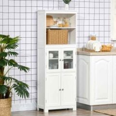 HOMCOM Freestanding Kitchen Storage Cupboard - White - 835-513