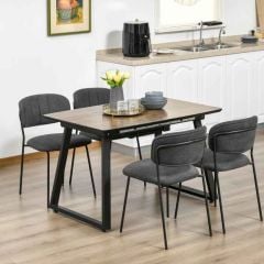 HOMCOM Rectangular Extendable Dining Table - Wood Effect - 1200mm - 835-525