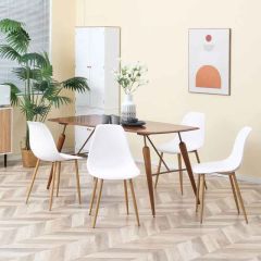 HOMCOM Modern Armless Dining Chairs - Set of 4 - White - 835-528