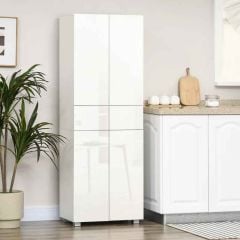 HOMCOM Modern 4-Door Freestanding Kitchen Storage Unit - White - 835-612