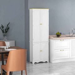 HOMCOM 4-Door Freestanding Kitchen Storage Unit - White - 835-663BN