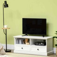 HOMCOM Traditional Style TV Unit with Storage - White - 839-222