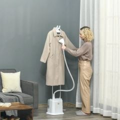 HOMCOM Upright Clothes Steamer With 6 Steam Setting - White - 853-026