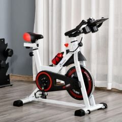 HOMCOM 8kg Flywheel Exercise Bike With Adjustable Resistance & LCD Display - Red & Black - A90-146V01